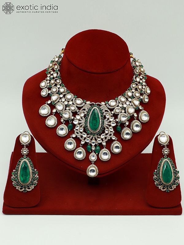Moissanite Necklace Set With Beautiful Earrings For Women