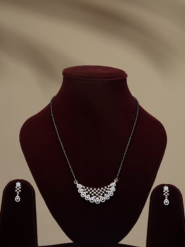 Half Moon Mangalsutra Set with Earrings