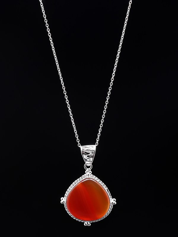 Cabochon Red Sardonyx Gemstone Pendant
