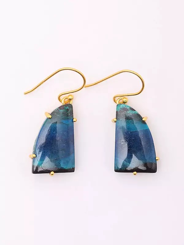 Chrysocolla Gemstone Hook Earrings