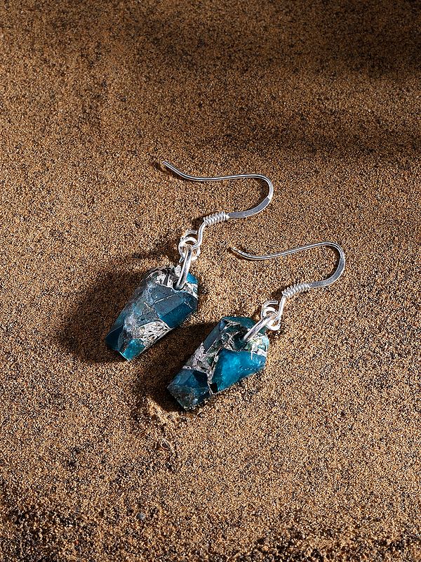 Blue Copper Turquoise Hook Earrings