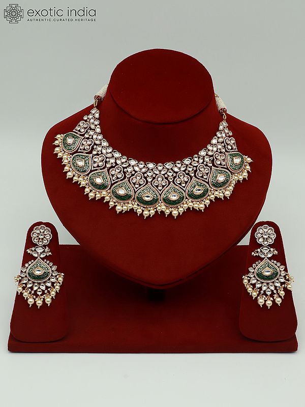 Meenakari Design Jewelry Set With Stunning Kundan And Beads