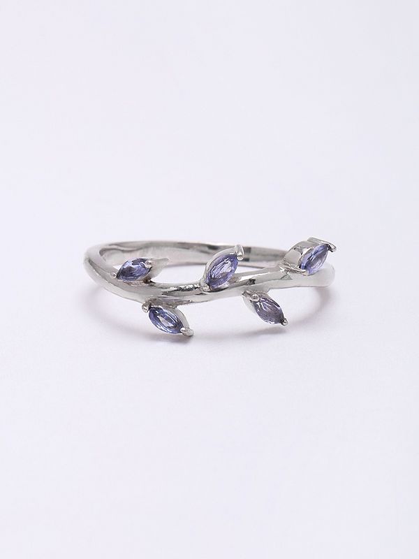 Tanzanite Gemstone Leaf Cluster Ring