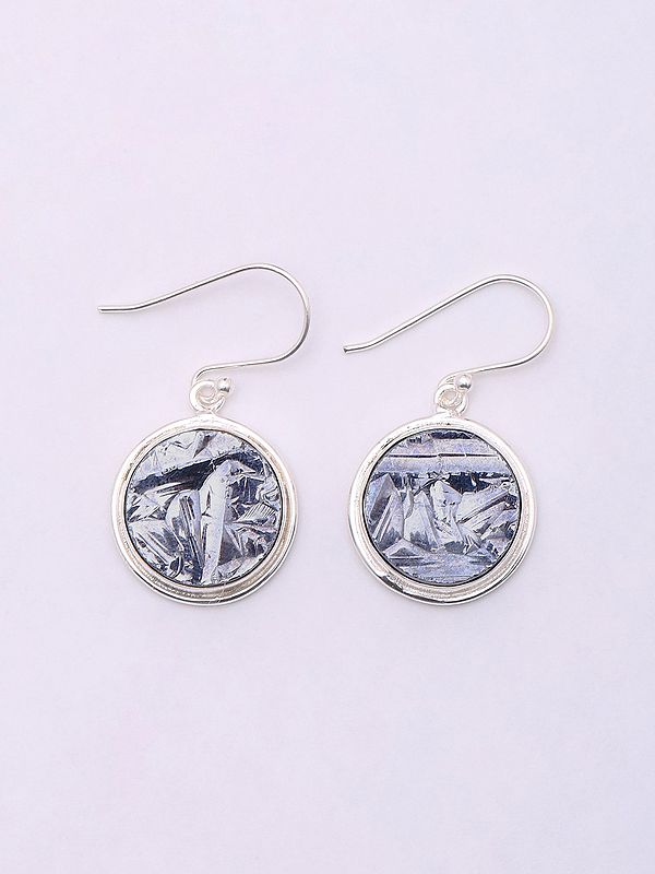 Round Shape Silicon Pyrite Hook Earrings