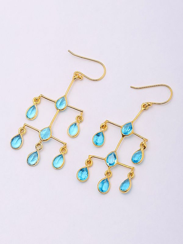 Sky Blue Topaz Chandelier Earrings