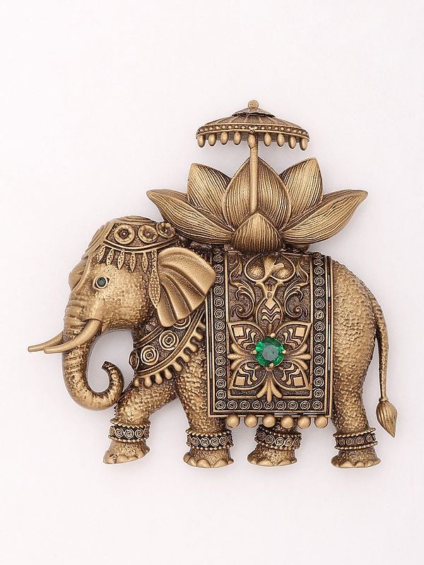 Brass Royal Elephant Brooch