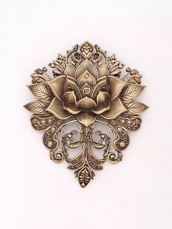 Lotus Filigree Brass Brooch