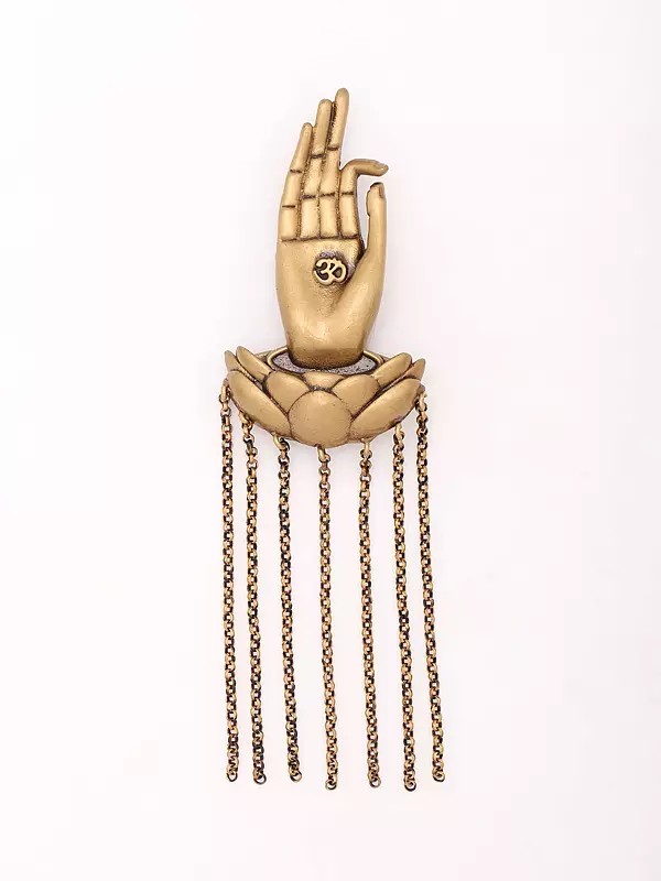 The Gyan Mudra Brooch on Lotus Base with Om in Center