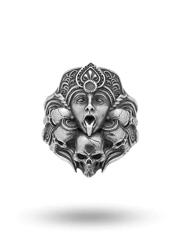 Antique Finish Goddess Kali Ring