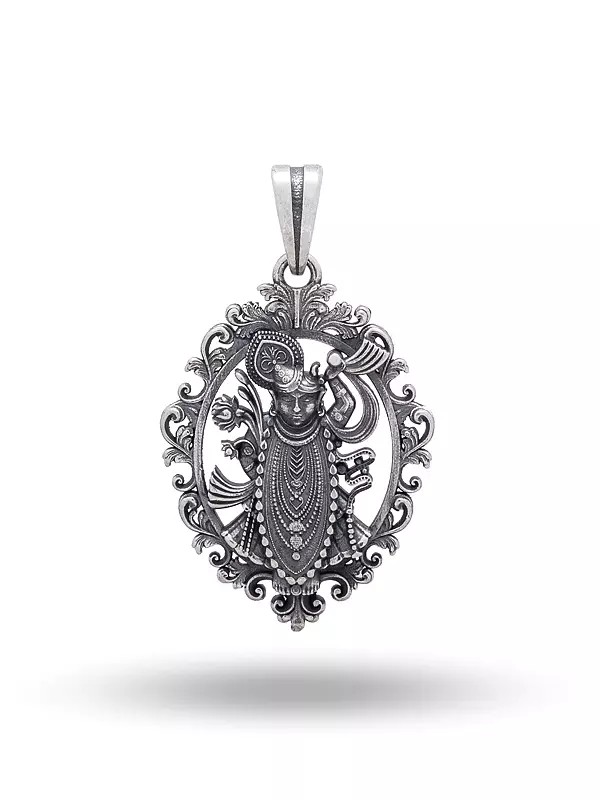 Antique Finish Sterling Silver Shrinathji Pendant