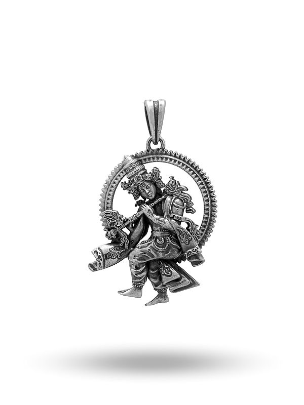 Lord Krishna Playing Flute Pendant