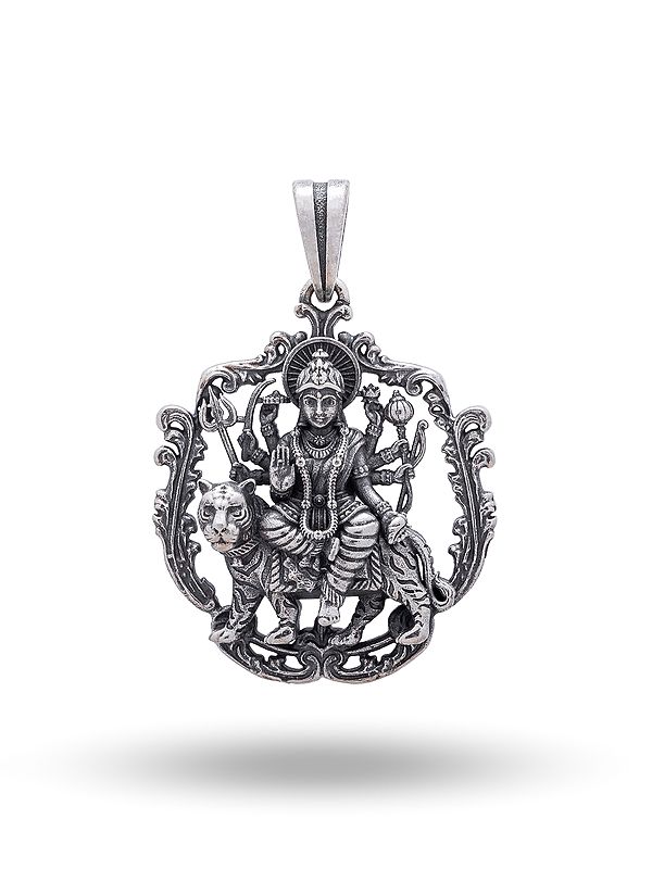 Ambe Maa (Goddess Durga) Antique Finish Pendant