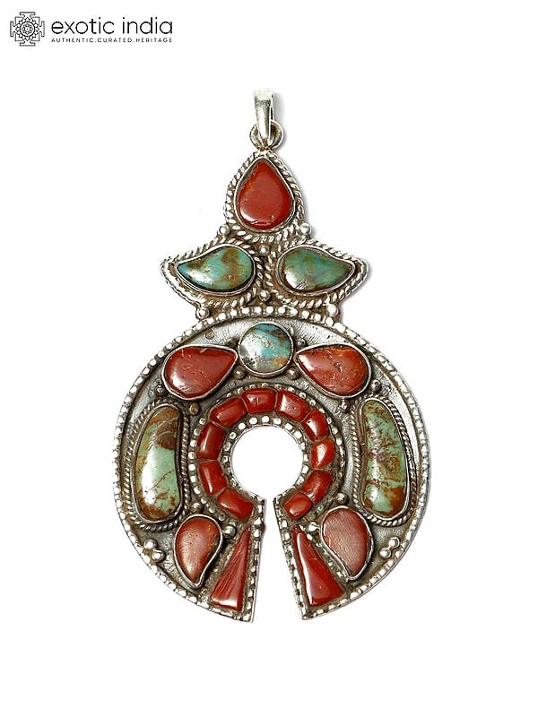 Royston Turquoise and Coral Pendant