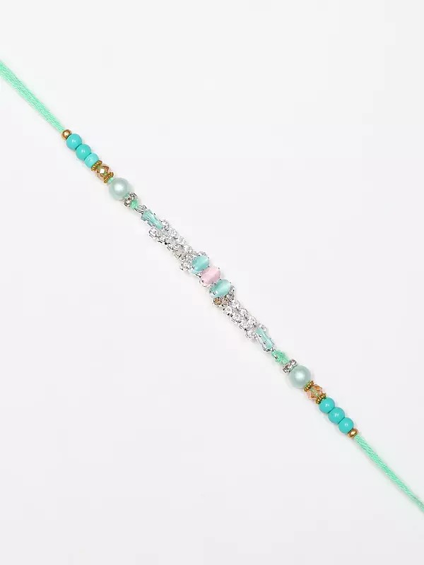 Stone Studded and Beaded Rakhi