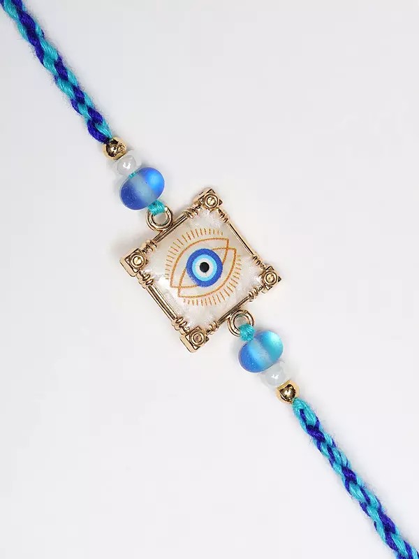 Square Shape Evil Eye Rakhi