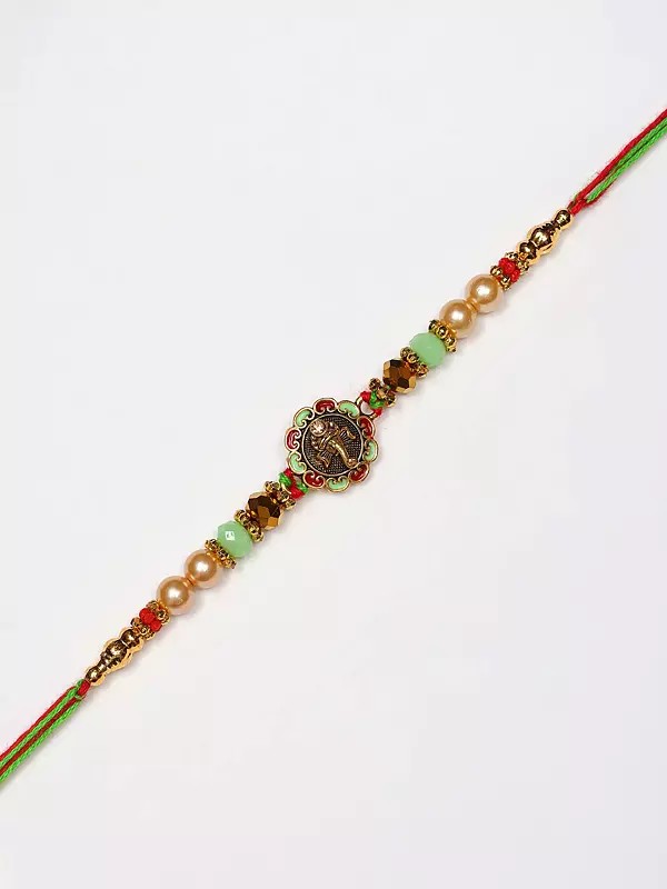 Beaded Lord Ganesha Face Rakhi