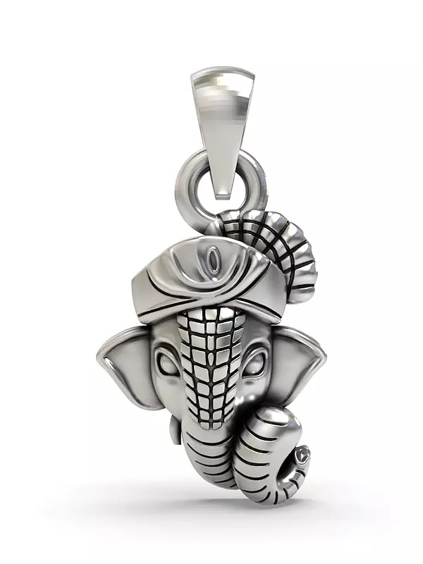 Lord Ganesha Face Sterling Silver Pendant