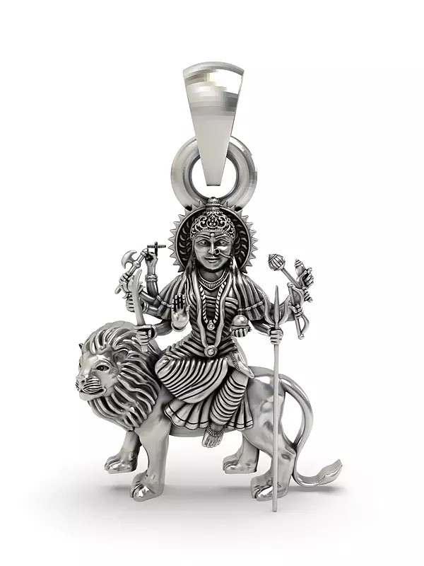 Sterling Silver Durga Maa Pendant