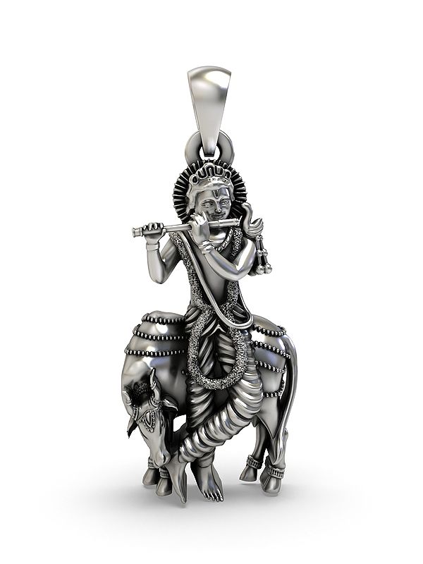 Fluting Krishna with Cow Pendant