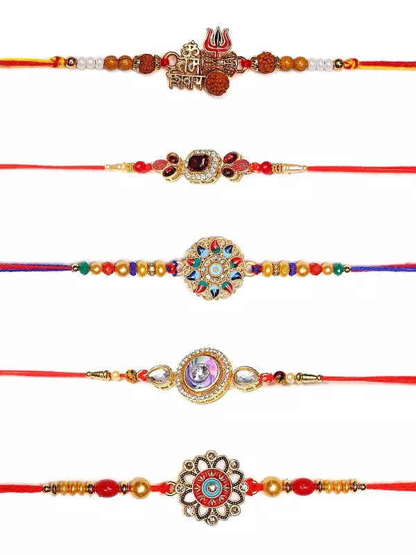 Scintillating Rakhi Combo for Brother (Set of 5)
