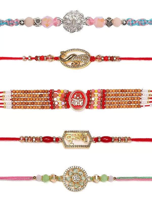 Multicolor (Combo of Five) Rakhi for a Forever Connection