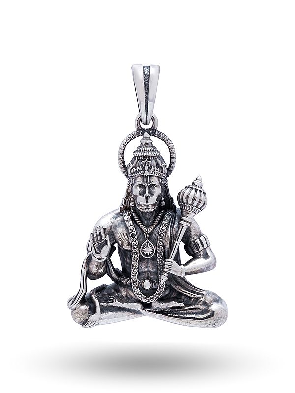 Seated Blessing Hanuman Pendant