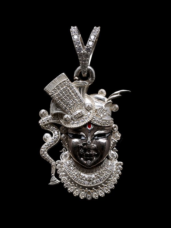 Enamelled Hindu Deity Shrinathji Face Pendant