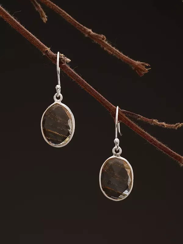 Oval Shape Faceted Crystal Hook Earrings
