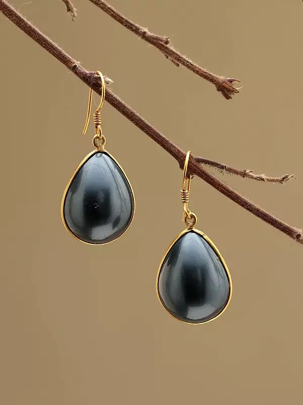 Teardrop Cut Synthetic Pearl Dangle Earrings