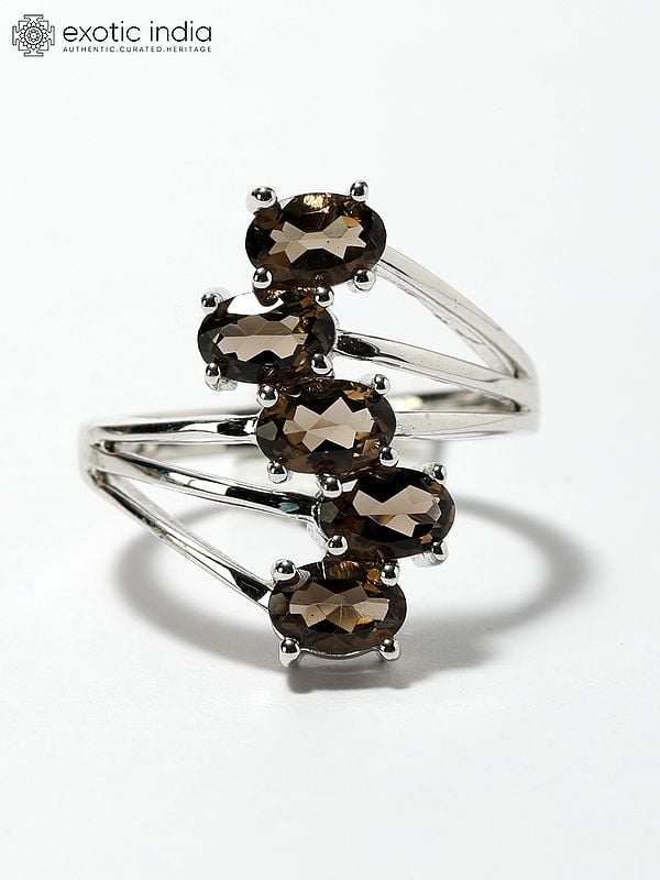 Faceted Smoky Quartz Ring