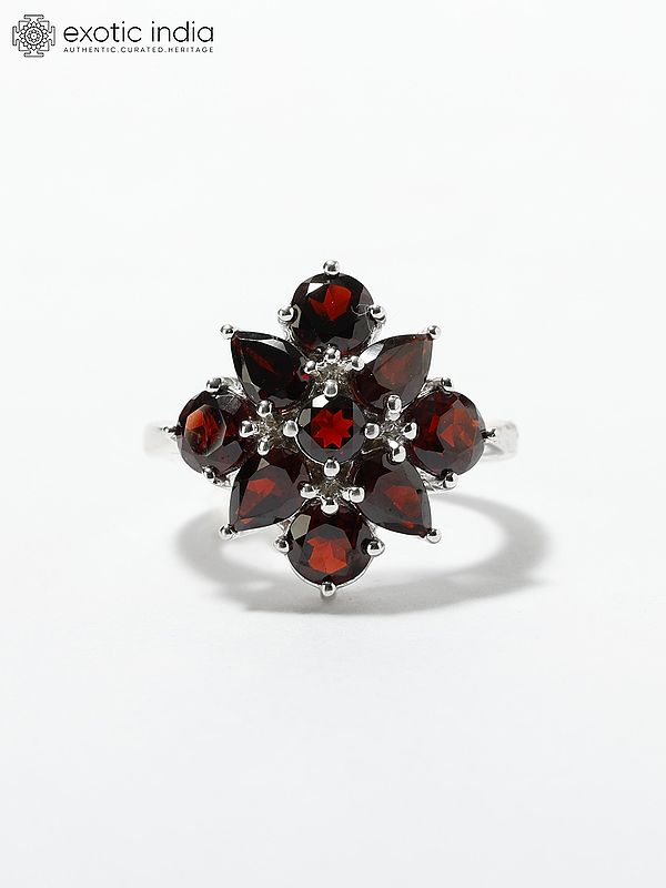 Designer Faceted Garnet Ring