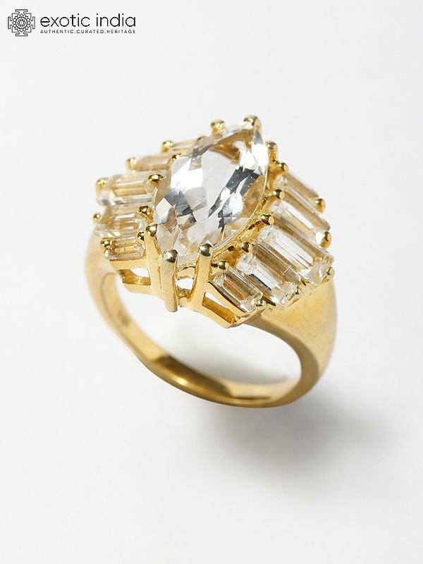 Designer White Topaz Ring