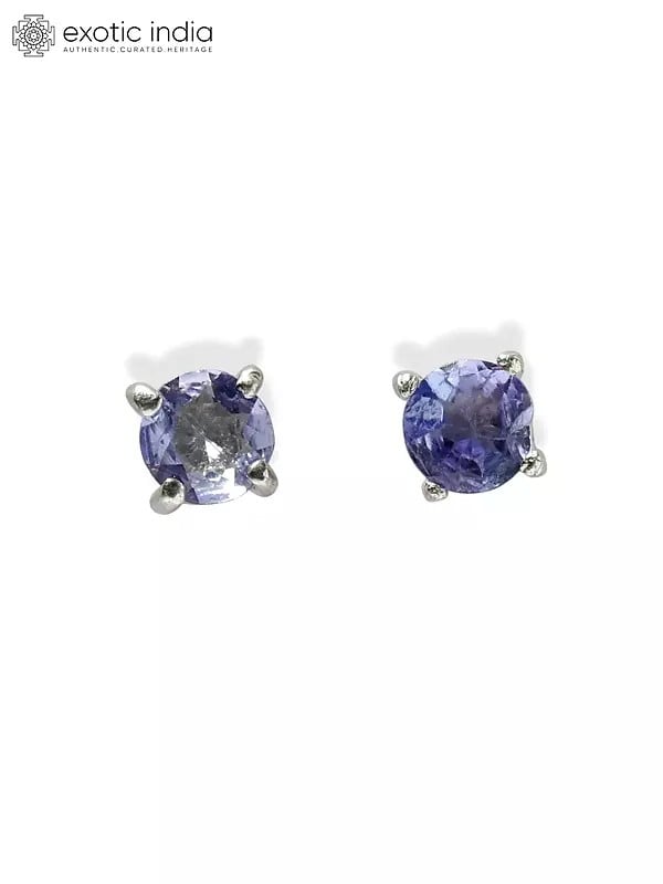 Small Faceted Tanzanite Earrings | Sterling Silver Jewelry