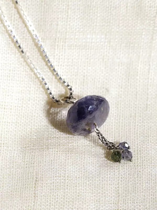 Small Faceted Iolite Gemstone Pendant