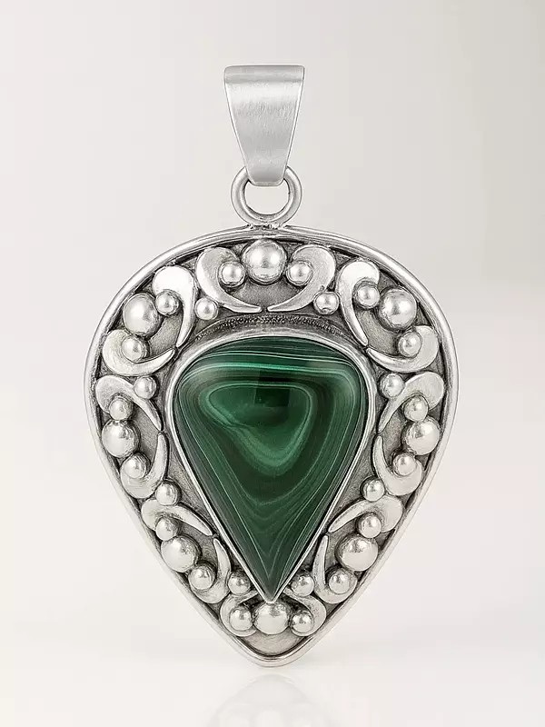 Gemstone Inverted Tear Drop Pendant | Sterling Silver Beads