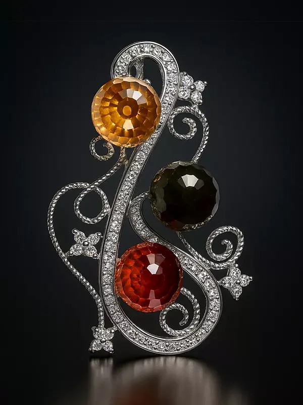 Designer Cubic Zirconia Pendant with Marcasite