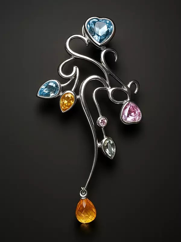 Cubic Zirconia Pendant with Dangling Drop