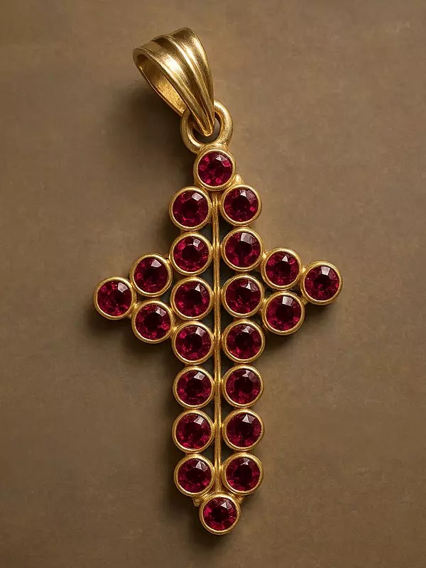 Pink Tourmaline Cross Pendant