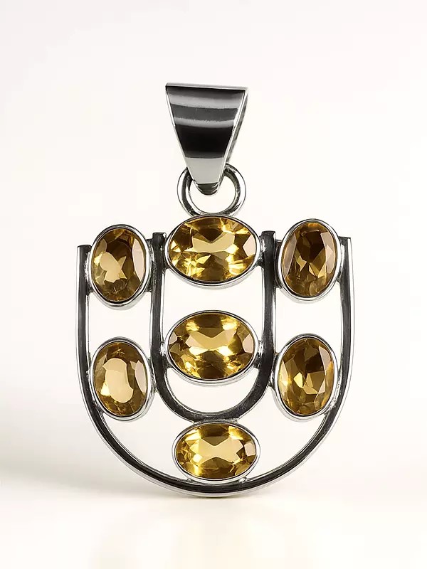 Faceted Citrine Pendant | Citrine Gemstone Jewelry