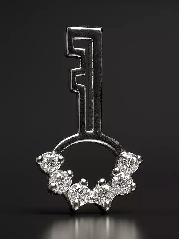 Cubic Zirconia Key Pendant