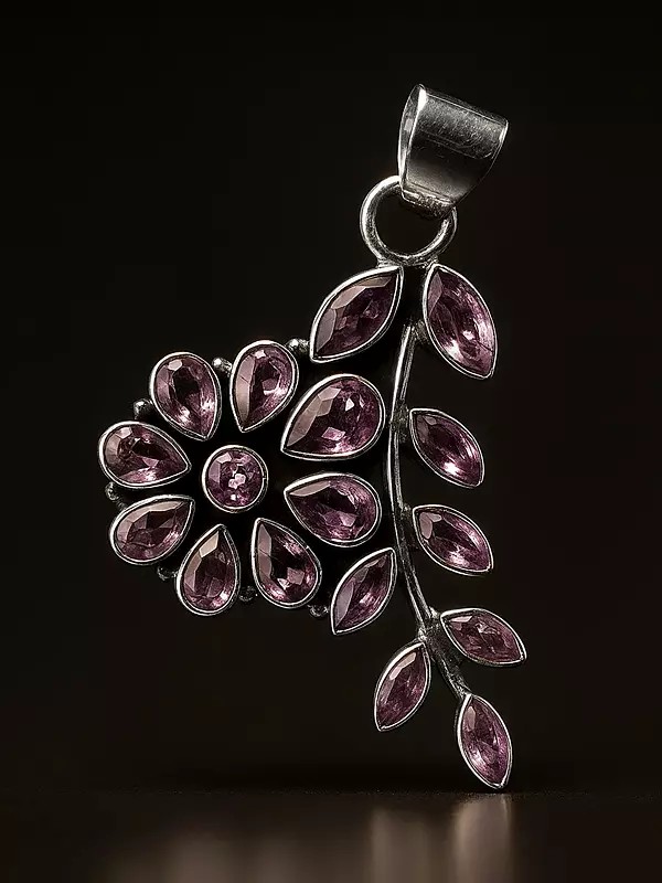 Faceted Amethyst Sterling Silver Pendant