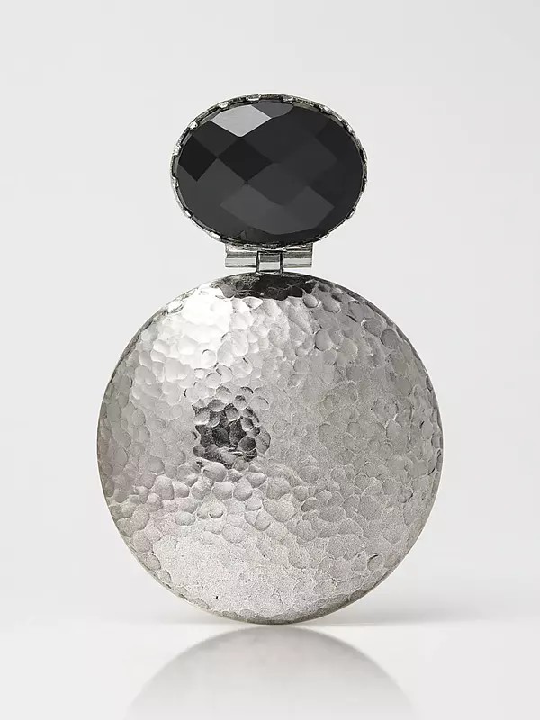 Faceted Hematite Dimple Shield Pendant