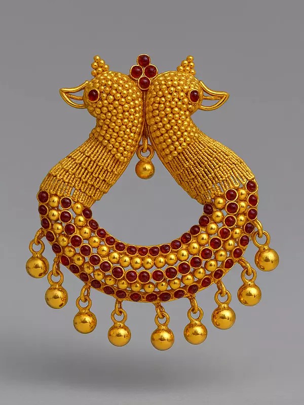 Parrot Pair Designer Pendant (South Indian Temple Jewelry)