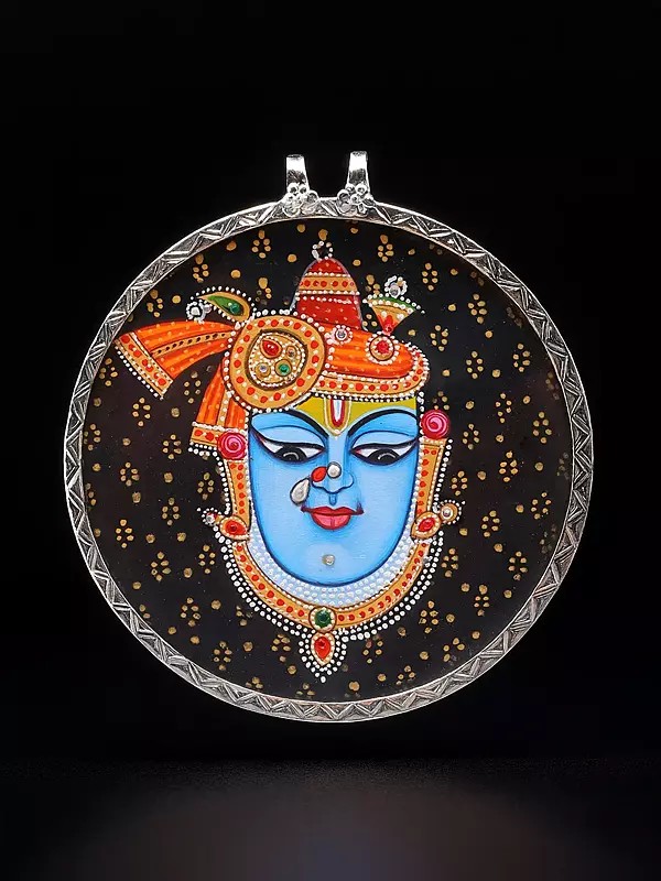 Hand-Painted Shrinathji Round Shape Pendant