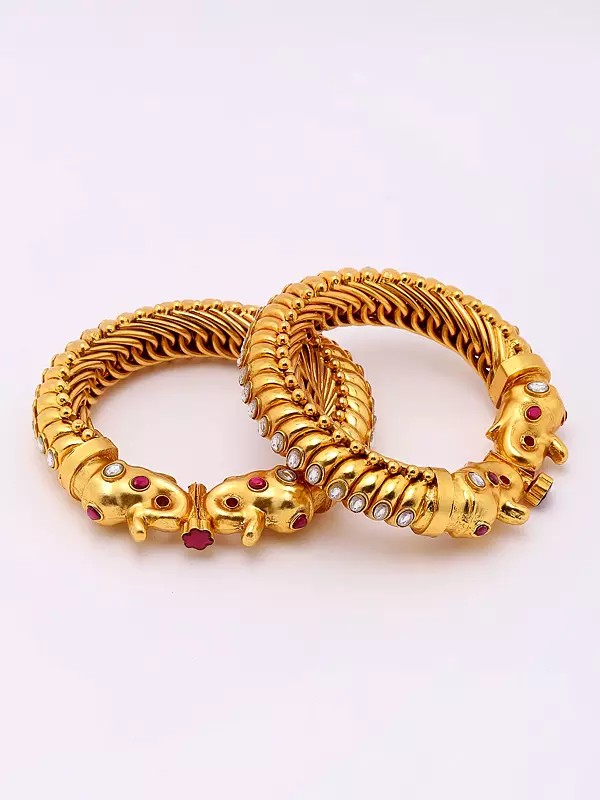 Openable Elephant Head Sutlada Pair of Bangles