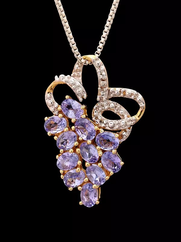 Tanzanite Grape-Cluster Pendant in Faceted Cut