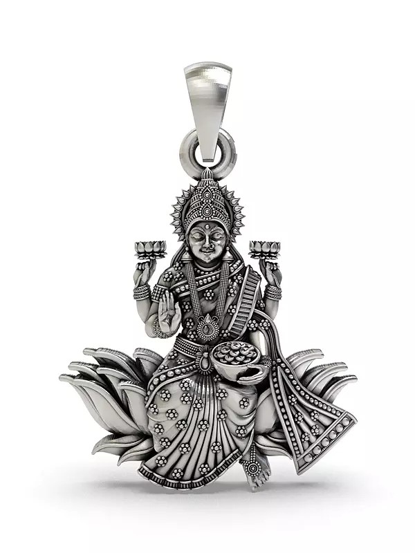Goddess Lakshmi Seated on Lotus Pendant
