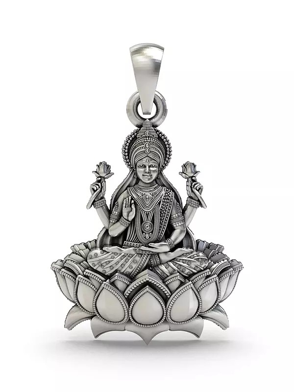 Four Armed Seated Goddess Lakshmi Pendant