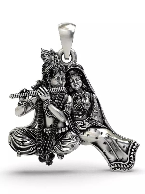 Radha Krishna Playing Flute Pendant