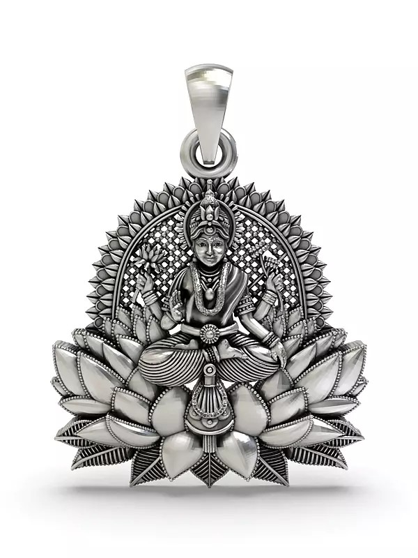 Goddess Lakshmi Seated on Lotus Pendant